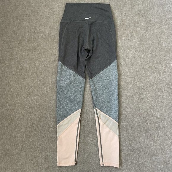 Aerie Leggings Womens Small Gray Peach Workout Pants Skinny Stretch Mesh - Picture 9 of 12